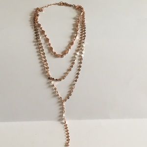 Bauble Bar AIMEE LAYERED Y-CHAIN NECKLACE rose gld